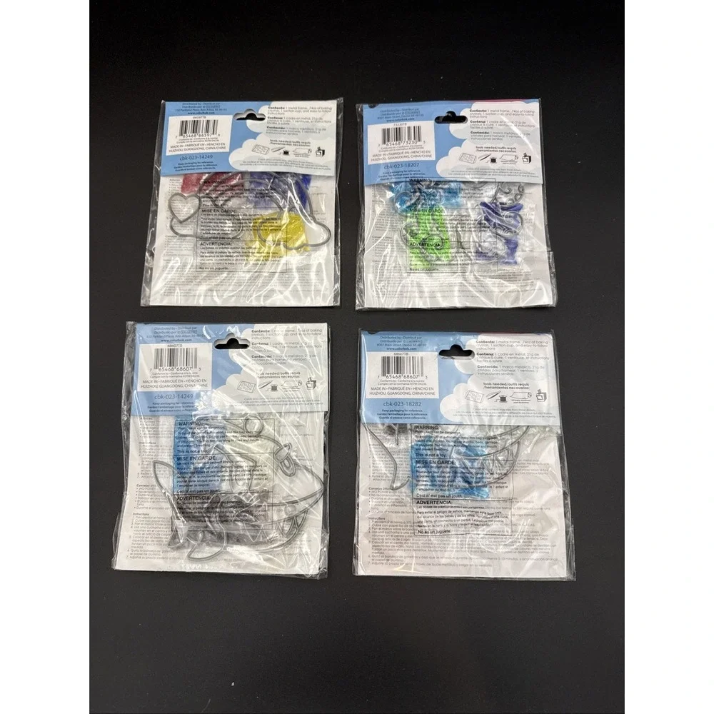Lot Of 4 The Original Makit And Bakit Suncatcher Kit Shark Rainbow Octopus